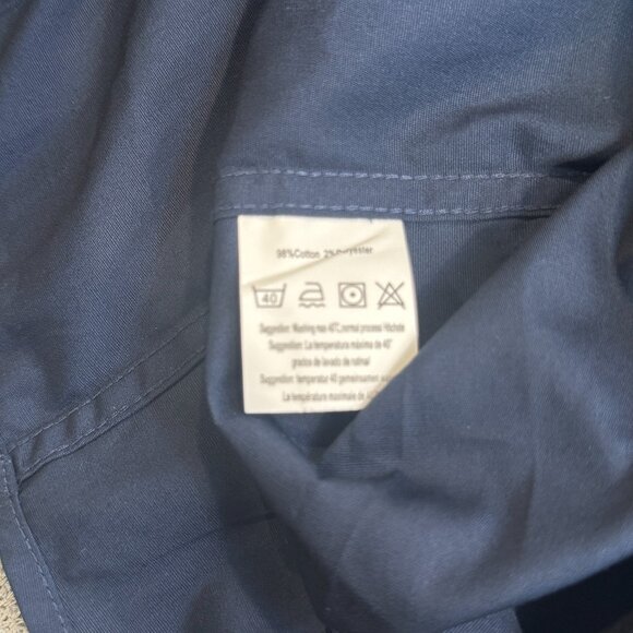 Coofandy Mens Size XXL Shirt Navy Blue Tan Plaid Trim Button-Up Long Sleeve NWT - Picture 7 of 13